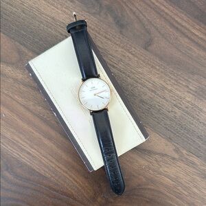 Daniel Wellington Black Leather Strap Watch